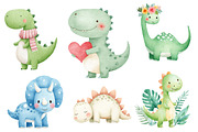 Watercolor Dinosaur clipart, an Illustration by Designworld (Thumbnail 4 of 5)