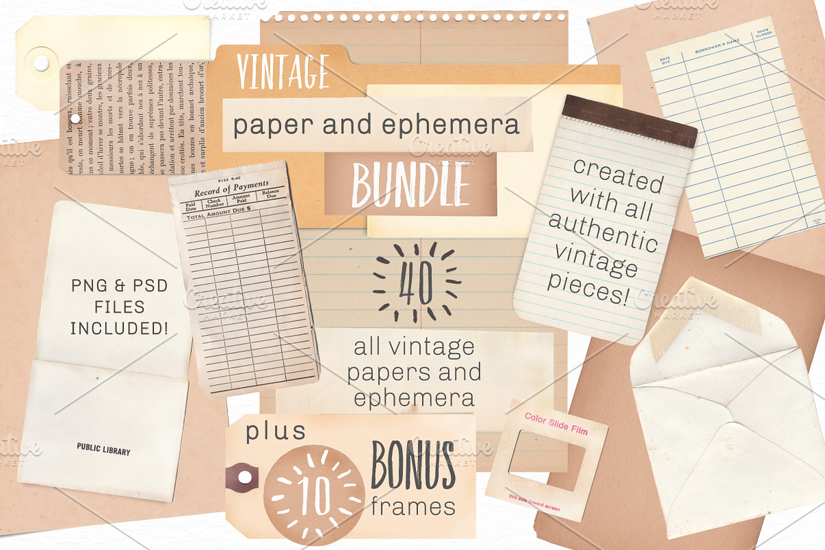 Vintage Papers and Ephemera, an Object Graphic by patternpop studio (Photo 1 of 7)