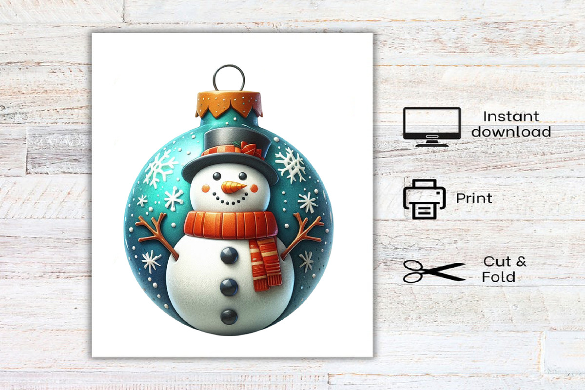 Watercolor Ornament Snowman Clipart, an Illustration by Canvas Craft (Photo 9 of 9)