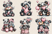 Quirky Valentine's Day Panda Clipart, an Illustration by SVGArt (Thumbnail 6 of 8)