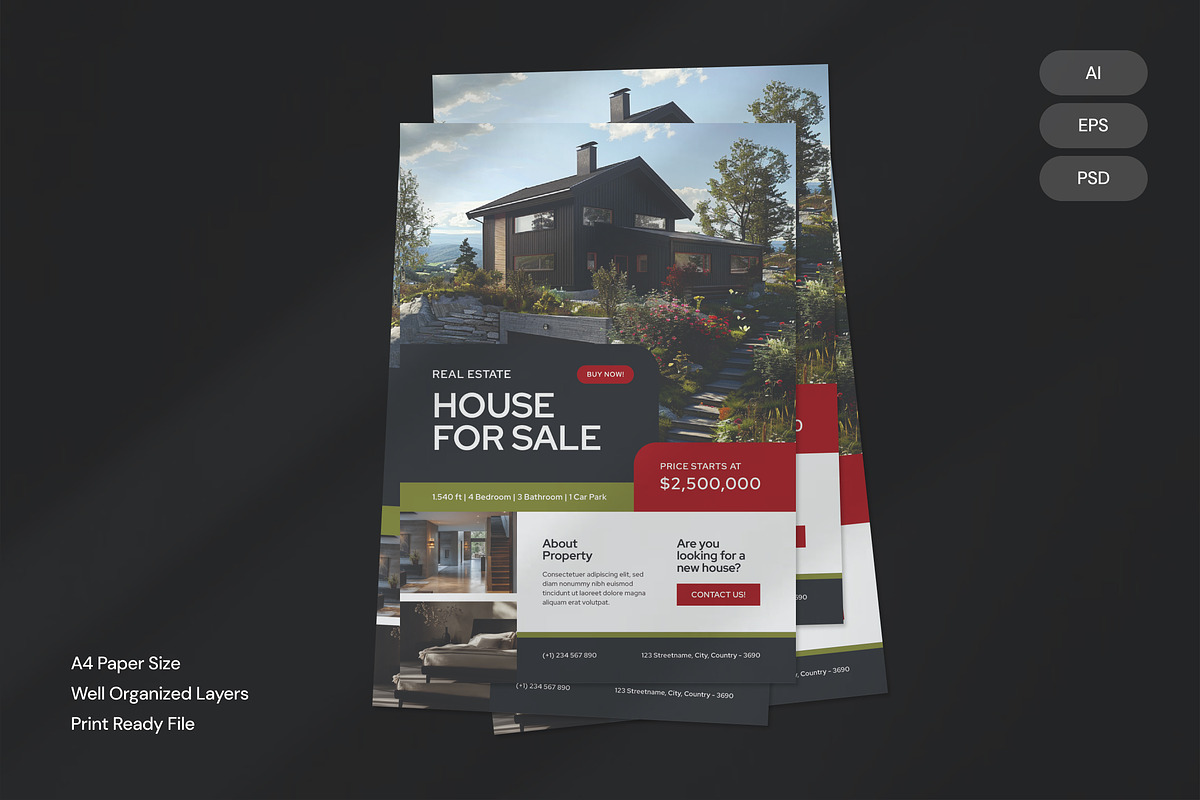 Real Estate Agency - Flyer, a Brochure Template by Izdihaar_Studio (Photo 2 of 6)