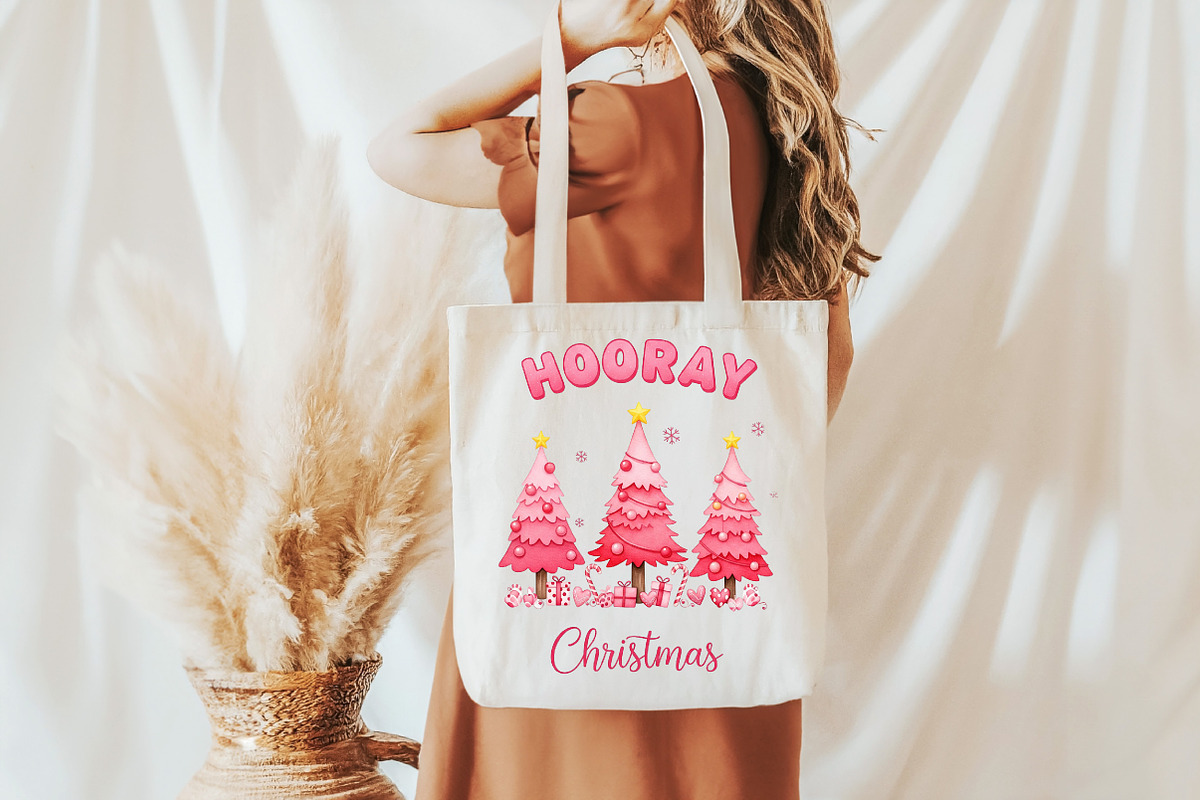 Hooray Christmas Pink Christmas Tree, an Illustration by DreamCafeArt (Photo 6 of 6)