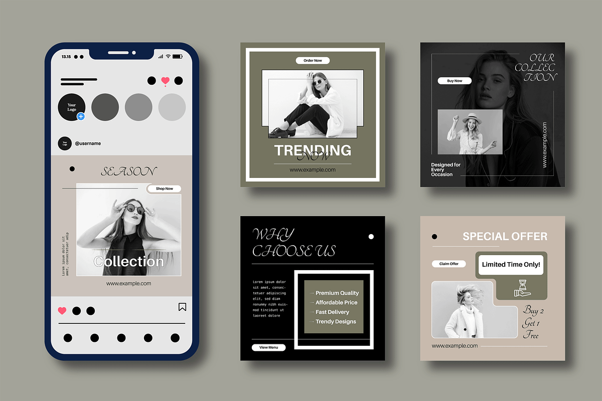 Fashion Social Media Template, a Social Media Template by MightyDesign (Photo 2 of 8)