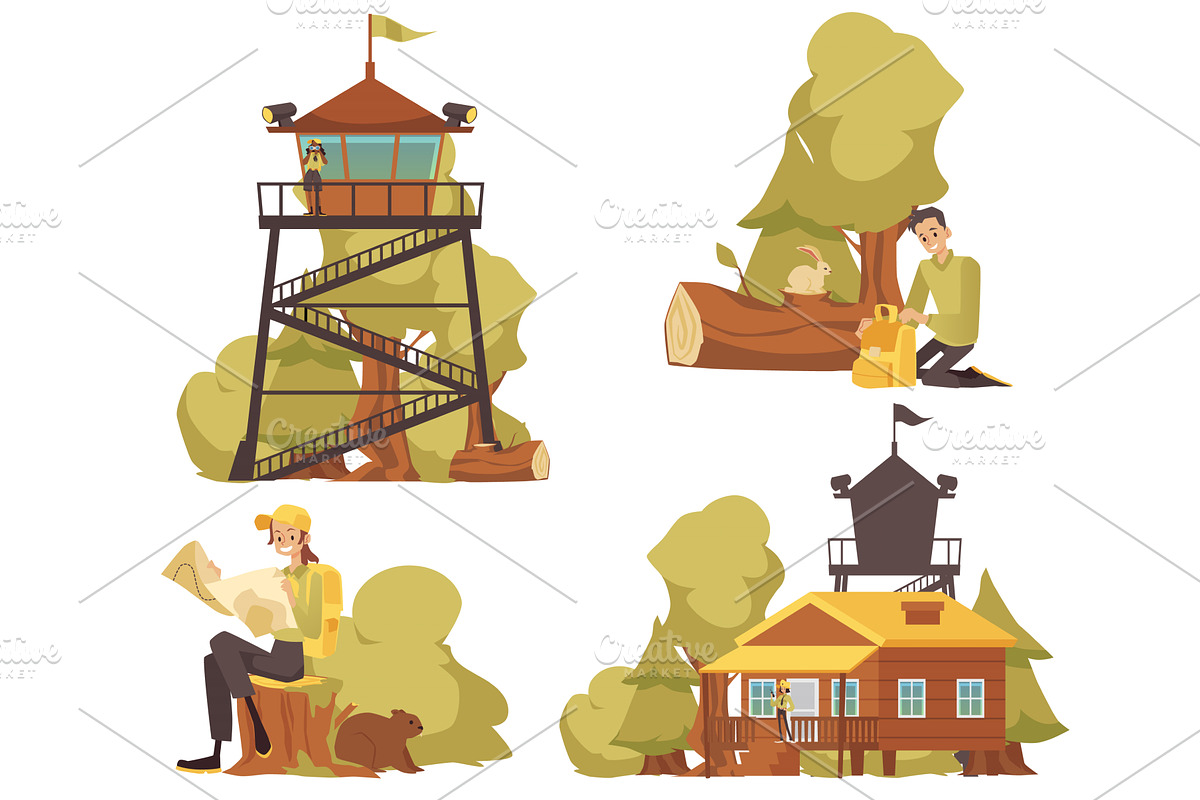 Forest and Park Ranger cartoon, a Person Illustration by Sabelskaya ...