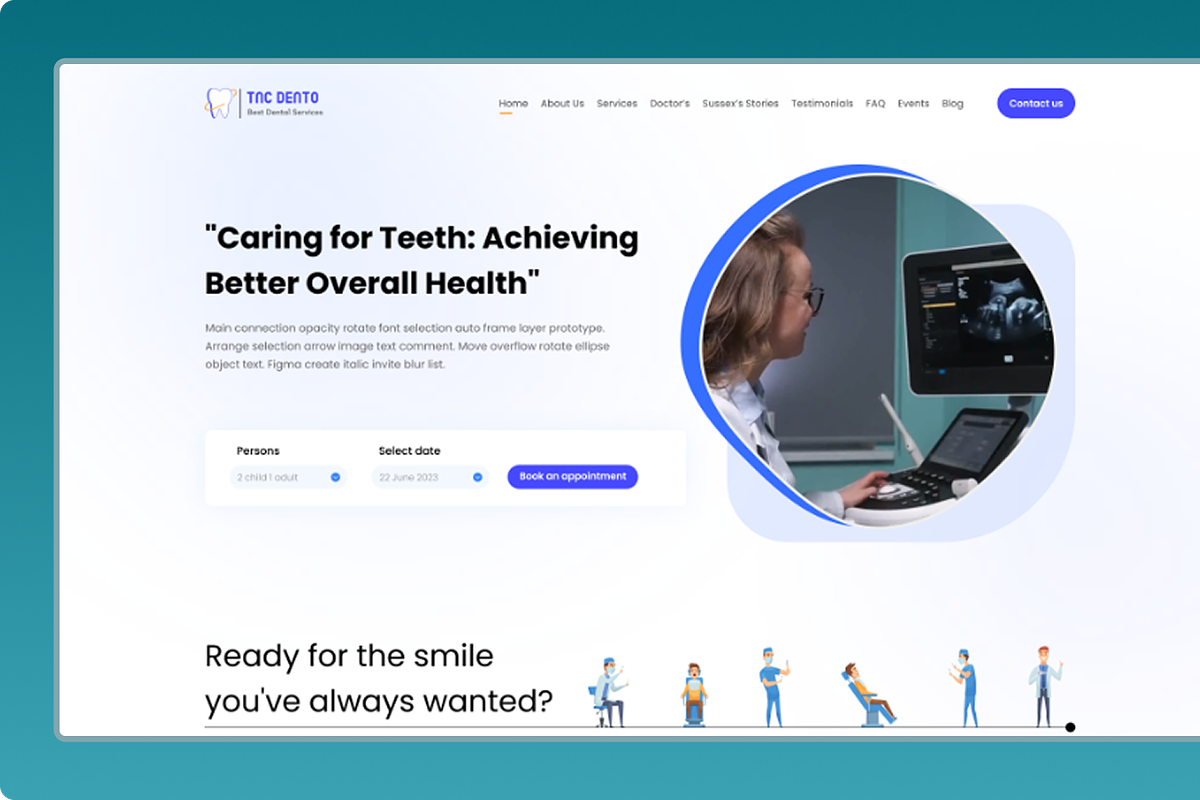 TNC Dento – Dental Figma UI Kit, an UI Kit Template by TNCFlow (Photo 3 of 5)