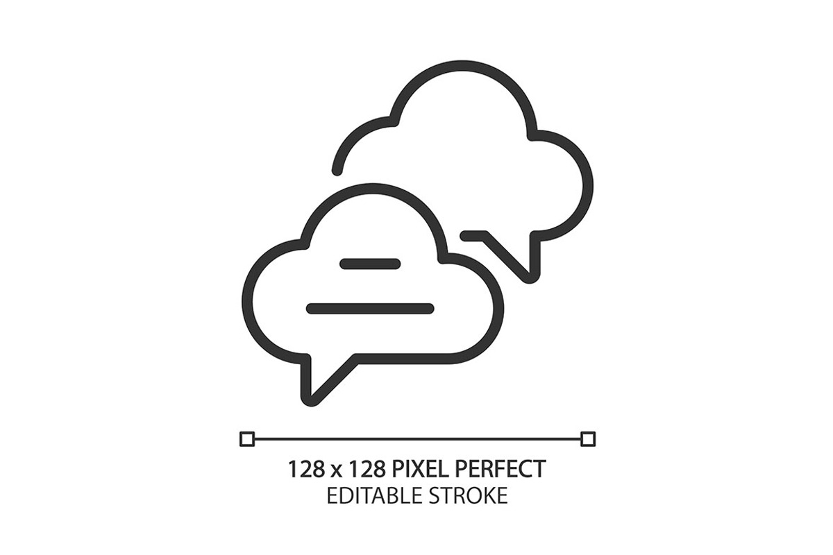 Cloud based live chat pixel perfect, an Outline Icon by IMG Visuals