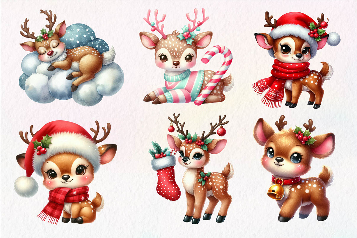 Christmas Cute Deer Sublimation, an Illustration by Dream Creation (Photo 4 of 7)