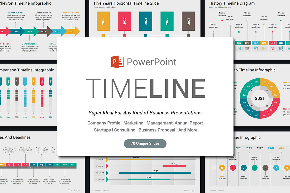 Timeline PowerPoint Template, a Presentation Template by SlideOne (Photo 2 of 12)