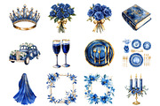 Blue Royal Wedding Clipart, an Illustration by Design Market (Thumbnail 3 of 4)