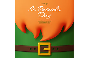 St Patrick party flyer invitation, a Seasonal Illustration by Buch&Bee