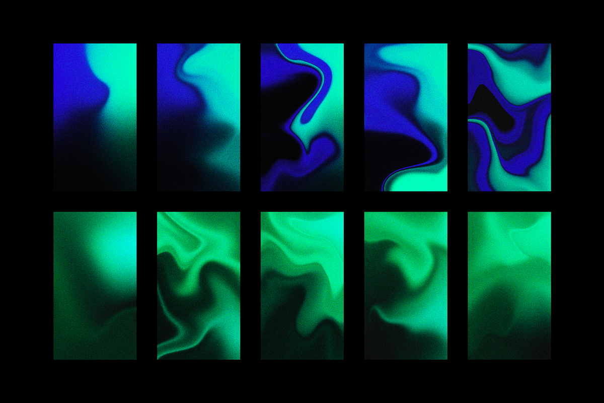 Fluid retro-futuristic gradients set, a Texture Graphic by Katedsgn (Photo 10 of 10)