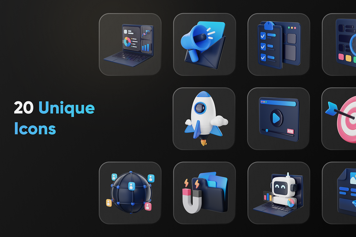 Marketly SEO & Marketing 3D Icon Set, an Object 3D Model by Illustraly Design (Photo 7 of 8)