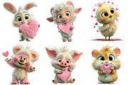Valentine Kawaii Baby Animals, an Illustration by Craft Nest (Thumbnail 9 of 9)