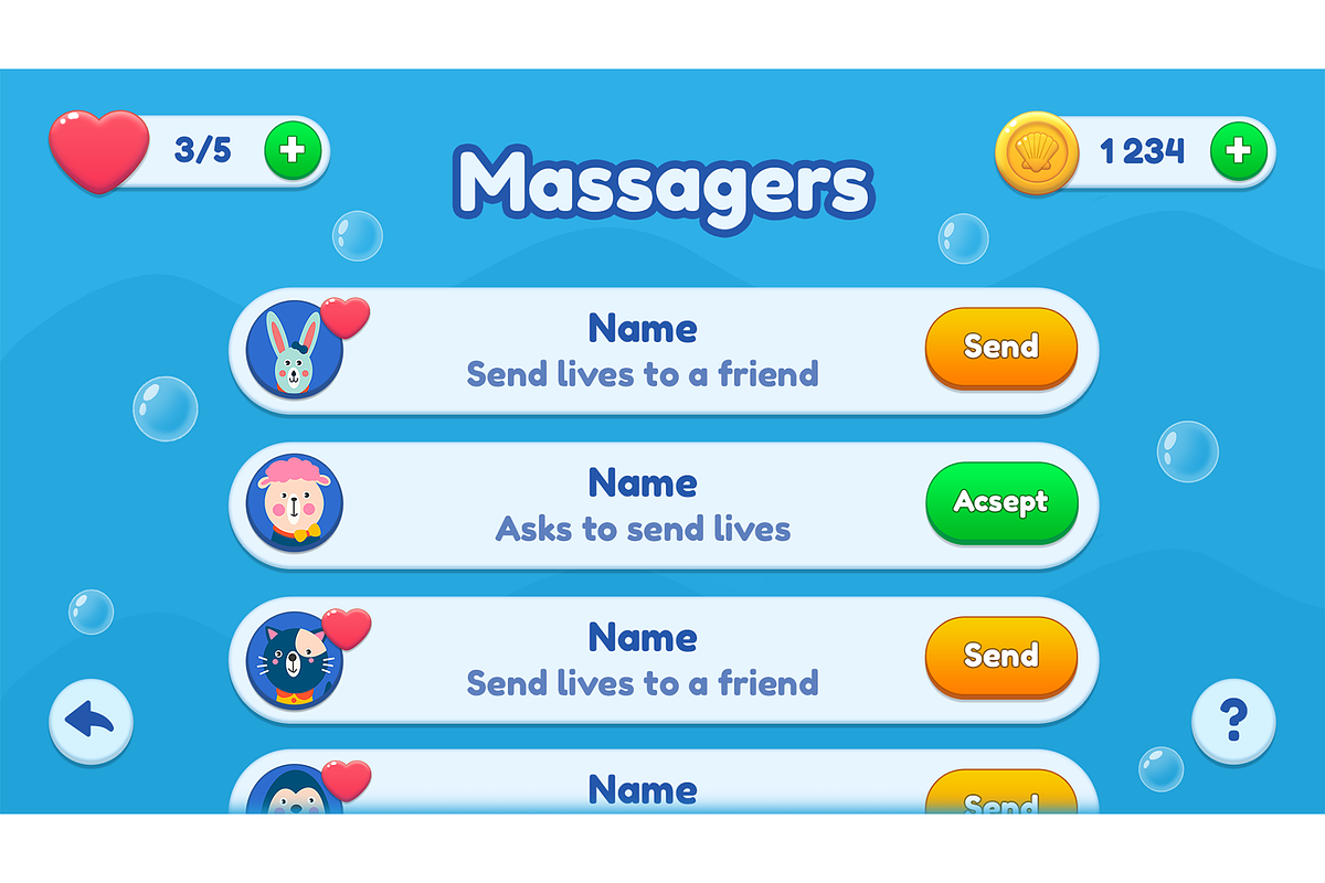 Casual GUI Mobile game UI pack, an Icon by KartInnka (Photo 11 of 24)