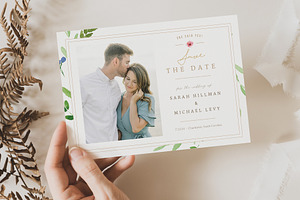 Save the Date Photo Card PSD, an Invitation Template by By Stephanie Design