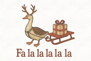 Fa La La Vintage Christmas Goose PNG, an Illustration by CraftArtStudio