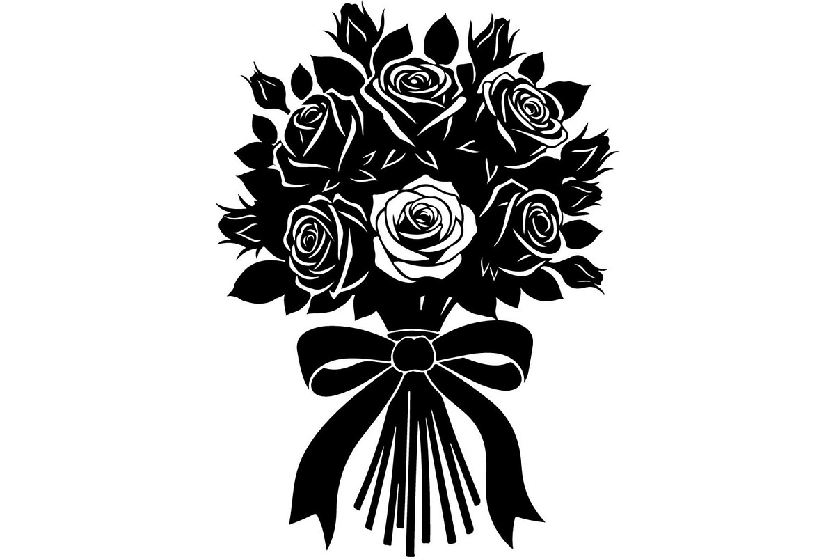 Wedding Flower Bouquet Silhouette, an Object Graphic by Creativeshirt (Photo 11 of 20)
