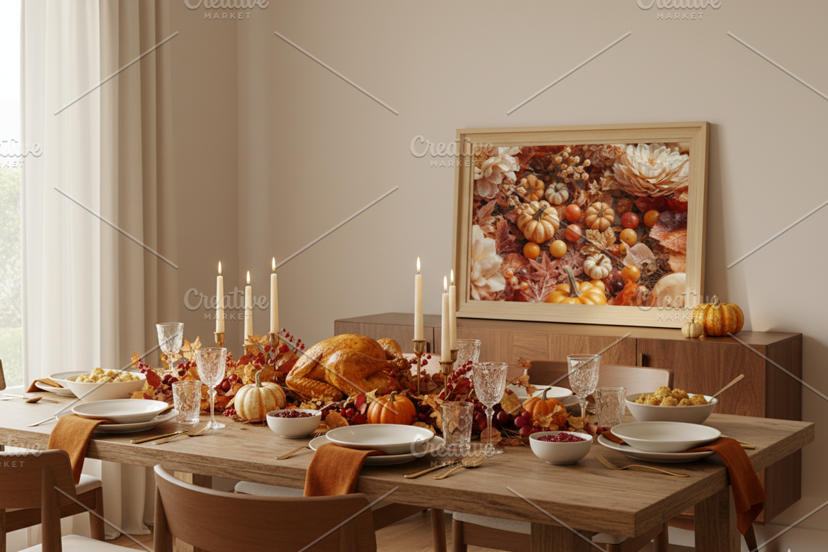 Autumn Pumpkins & Flowers Wall Art, a Background Graphic by Floraphoria (Photo 10 of 12)