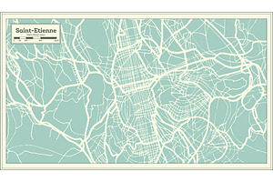 Saint-Etienne France City Map