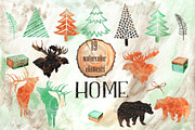 Watercolor Eco Christmas set, an Object Graphic by Ana-Sakuta (Thumbnail 3 of 10)