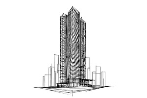High-rise building sketch
