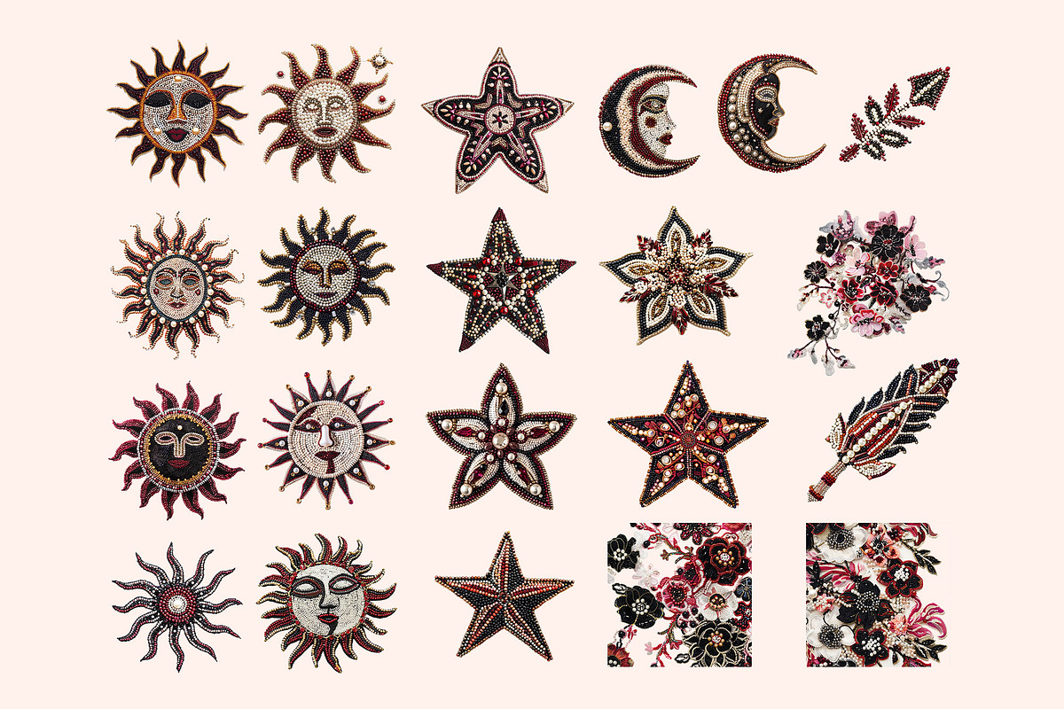 Love Beaded Embroidery Clipart Set, an Object Graphic by Olha Kostiuk (Photo 7 of 10)