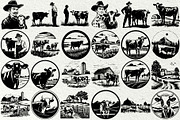 Cow SVG Bundle. Farm scene, an Animal Illustration by DENIDigitalArtSudio (Thumbnail 5 of 8)