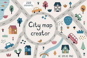 City map creator. Kid's collection