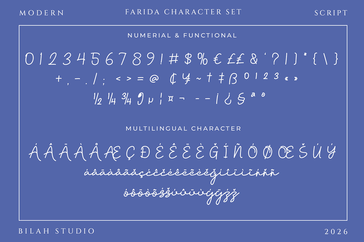 Farida Signature Script Font, a Script Font by Bilahstudio (Photo 10 of 12)
