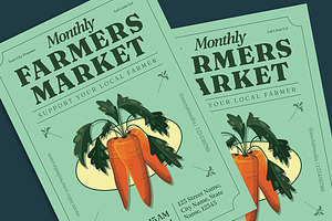 Vintage Farmers Market Flyer, a Flyer Template by Gumico Studio.