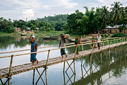 Villagers crossing a bamboo bridge, a Person Photo by nandinigraphics (Thumbnail 3 of 3)