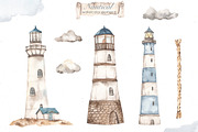 Nautical watercolor collection, a Transportation Illustration by Marina Ermakova (Thumbnail 3 of 13)