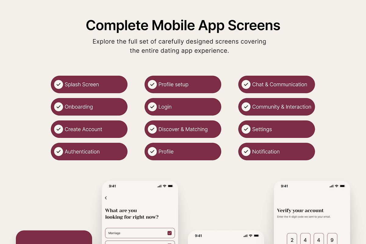 FaithMatch – Dating App Mobile UI Ki, a Websites & App Template by Creative Graphics (Photo 5 of 8)