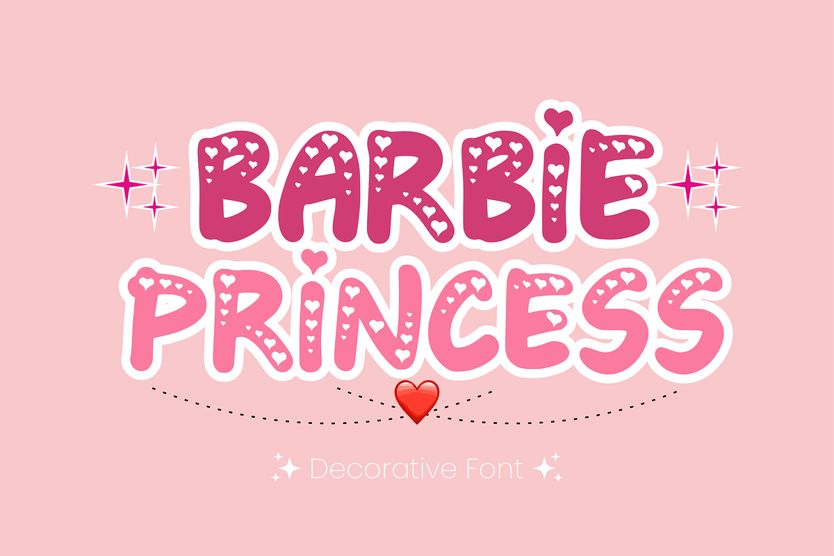 Barbie Princess - Disney Font Types, a Font by KiddoGlyphs Studio (Photo 1 of 3)