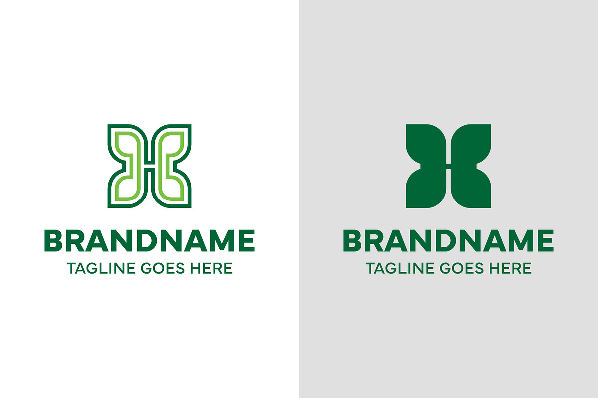 Letter H Nature Logo Set