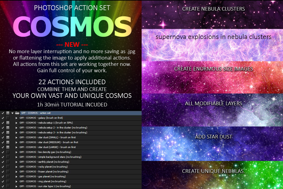 COSMOS Photoshop Action Set, an Action Add-On by GrafxFun (Photo 1 of 9)