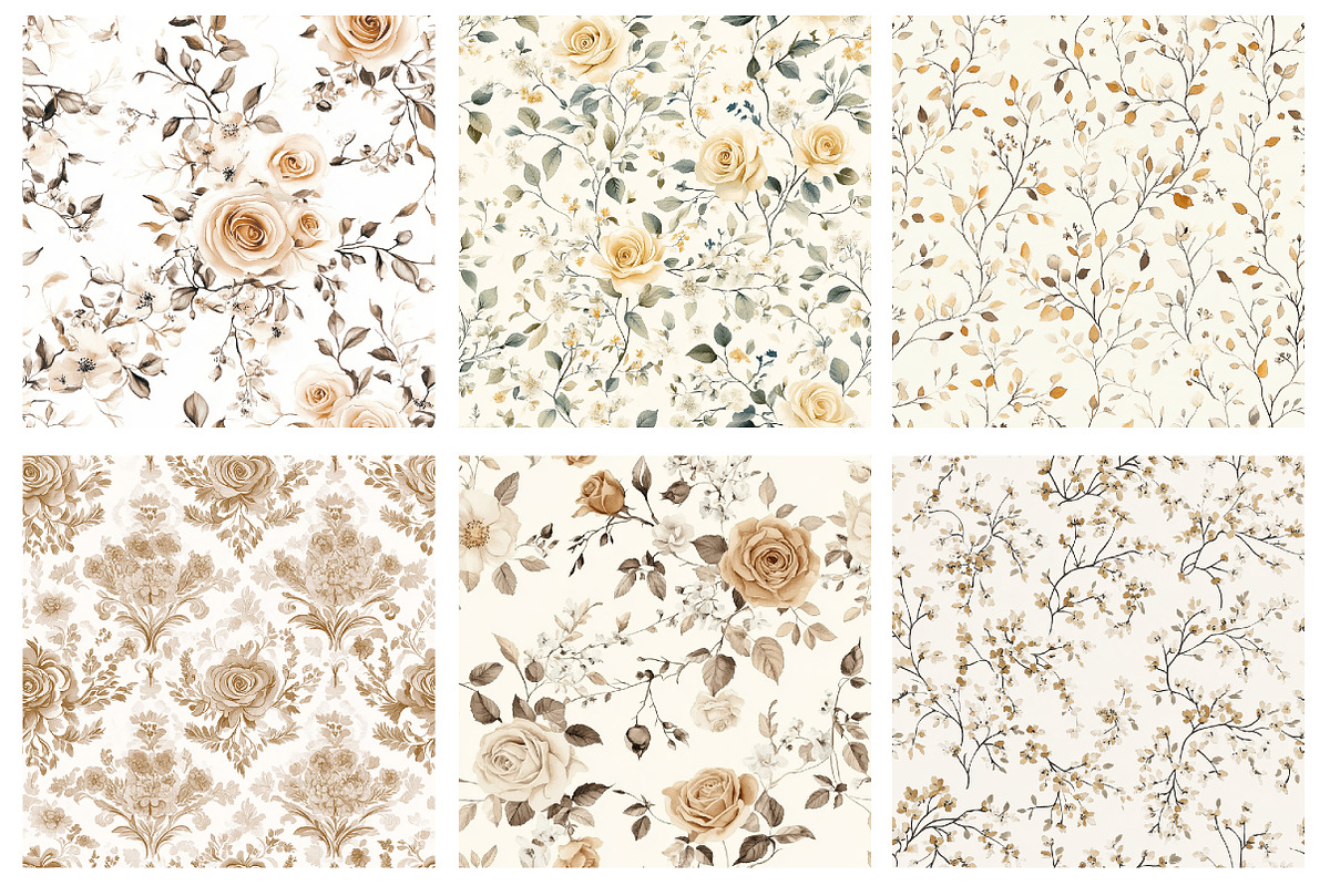 Beige Toile de Jouy Seamless Pattern, a Pattern Graphic by Design Market (Photo 3 of 4)