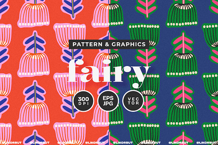 Fairy Abstract Modern Floral Pattern