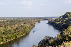A river along a white chalk cliff, a Nature Photo by Schreibikus