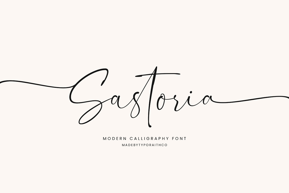 Sastoria | Modern Calligraphy Font, a Handwritten Font by Typoraith Co (Photo 1 of 12)