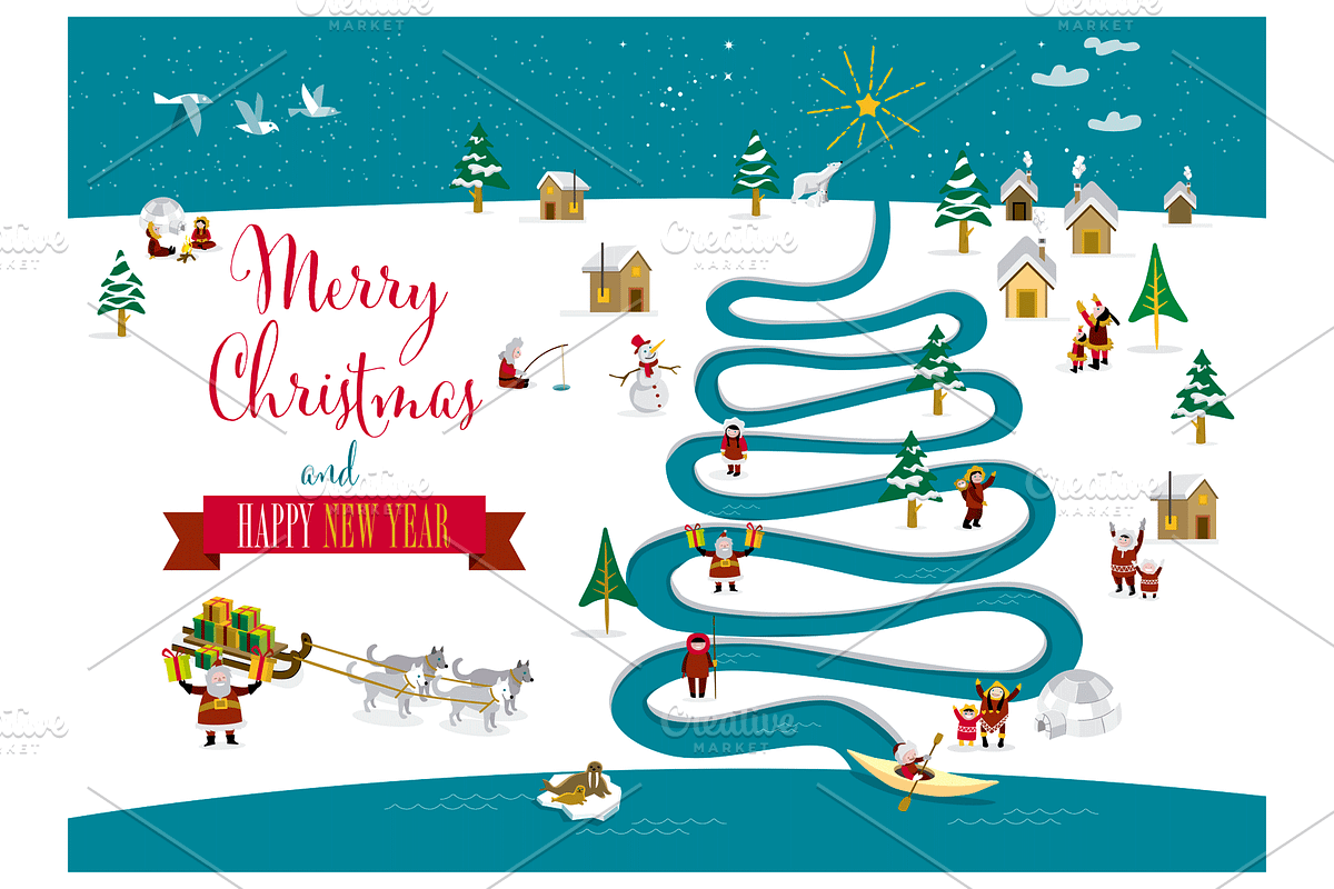 Christmas Cards and Banners Bundle, a Seasonal Illustration by ÁRTICA (Photo 11 of 19)