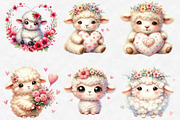 Cute Valentine Sheep Clipart, an Illustration by Designworld (Thumbnail 3 of 6)