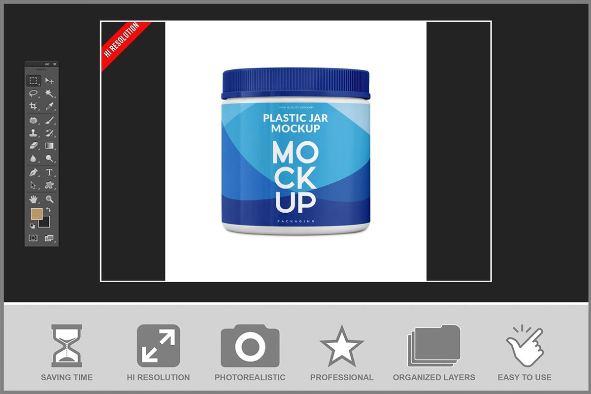Premium Plastic Jar Mockup, a Cups & Container Mockup by Bruno's Shop (Photo 2 of 3)
