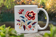 Embroidery Jacobean Flower Clipart, an Object Graphic by Regulrcrative (Thumbnail 5 of 6)