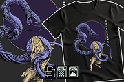 Snake and rabbit tshirt illustration, an Animal Illustration by Syahid Zain (Thumbnail 1 of 3)
