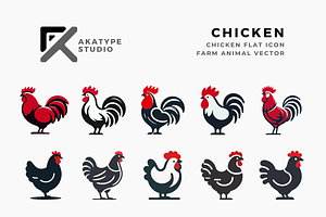 Chicken Vector Icon, an Icon by Akatype Studio