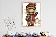 Quirky Christmas Cute Girl Clipart, an Illustration by designcity5 (Thumbnail 3 of 5)