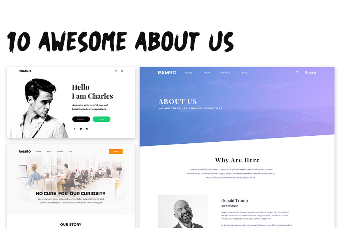 Ramro Web UI Kit - About us, an UI Kit Template by Danfe Designs (Photo 1 of 11)