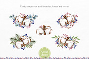 Watercolor Winter Wreaths | Clipart, an Illustration by Fresh-shop (Thumbnail 3 of 9)