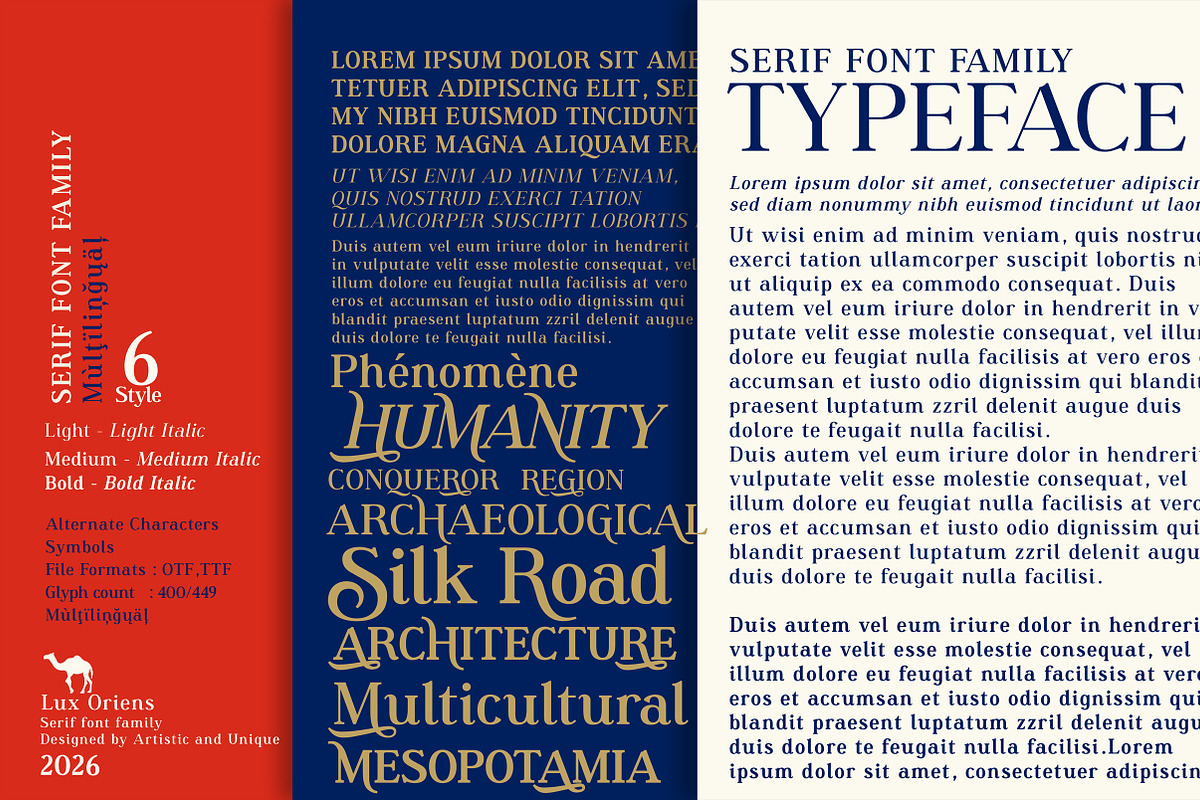 Lux Oriens - Serif Font Family, a Serif Font by Artistic & Unique (Photo 14 of 15)